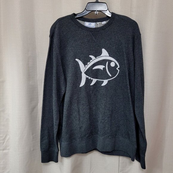 Southern Tide Gameday Upper Deck Sweatshirt Men's Size Small Heather Black NWT - Picture 1 of 11